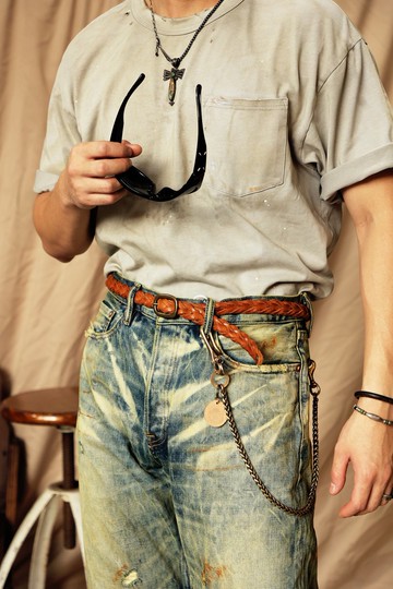 義大利植鞣革 手工編織復古皮帶