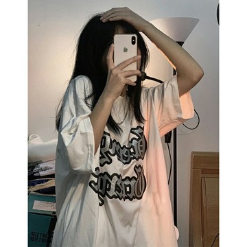 甜酷短袖女寬松韓版ins潮牌白色純棉T恤女2022夏季學生半袖上衣服