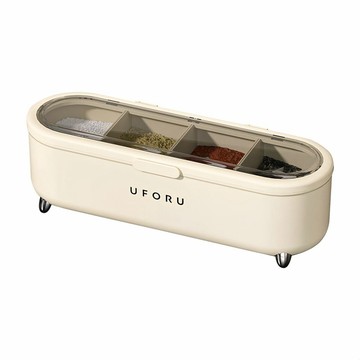 調味料罐 調味盒 廚房調料盒 三格調味盒 鹽巴調味罐 調料盒一體多格密封防潮防黴臺麵調味料收納盒佐料傢用廚房多功能