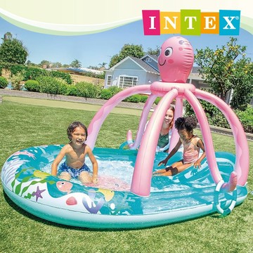【INTEX】友善的章魚戲水池/泳池/兒童泳池/充氣泳池(234x183x150x水深14cm)適用2歲+(56138N