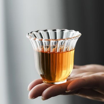 日式小茶杯玻璃品茗杯功夫茶茶具普洱主人杯單杯茶碗茶道喝茶杯子