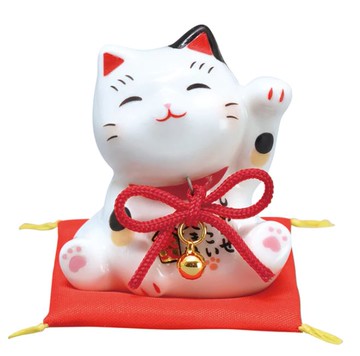 日本製【薬師窯】瀨戶純手工彩繪人緣招財貓(小)