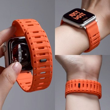 S11 磁吸錶帶 鯊魚紋運動錶帶 原生液態 適用Apple Watch 10 9 8 7 6 SE Ultra 45mm