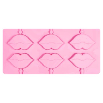 TRIARROW 三箭牌 俏嘴唇巧克力模 6連 食品級耐熱矽膠 耐溫 -40°C~230°C  粉色  1個