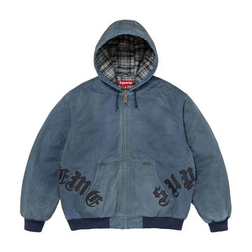 Supreme Leather Appliqué Hooded Work Jacket 保暖 皮革貼片 連帽外套 藍色 FW26J101-NY [台灣現貨]