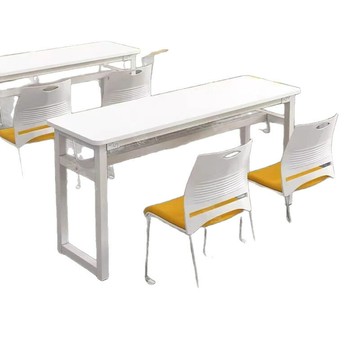 學校教育機構培訓課桌雙人可拼接長條桌簡約會議辦公培訓桌椅組合[DD120109]