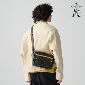 PORTER INTERNATIONAL - 質感跳色MILLY斜背包 - 黑