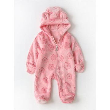 卡通連腳爬服新生兒寶寶連體衣抱抱服外出服2025秋冬新款童裝哈衣