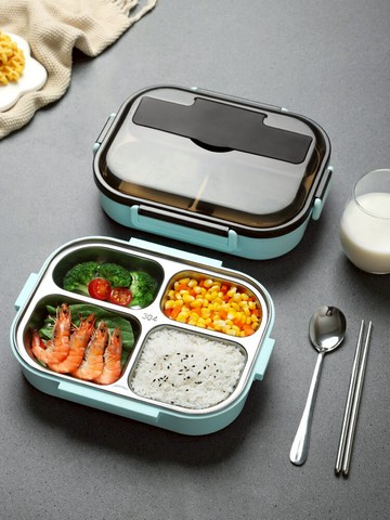 小學生保溫飯盒不銹鋼餐盤分格兒童帶蓋餐盒上班族便當分隔型便攜