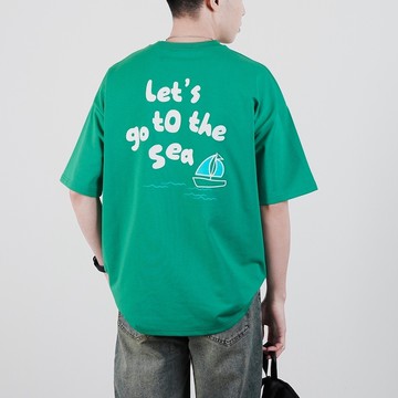 【AMERO】男裝 女裝 短袖圓領Ｔ恤 帆船 細絨布 情侶裝