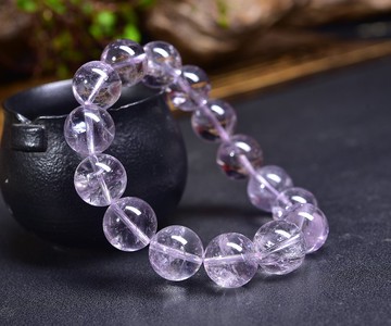 天然玻利維亞紫水晶圓珠手鏈  珠徑16mm 顏色喜人 時尚靚麗