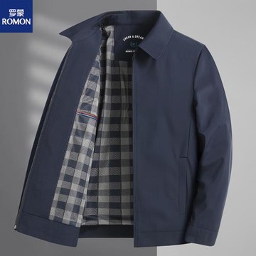 羅蒙夾克男中老年男士外套春季爸爸裝新款上衣秋裝休閑寬松男夾克