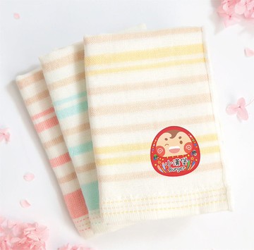 MIT燙印手帕紗布巾【快樂福神】一組3入