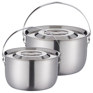 304不鏽鋼鍋具組 1700g  銀色  23 x 13cm  +  26 x 15.5cm  1組