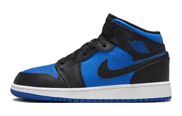 JORDAN 1 MID BLACK ROYAL BLUE GS