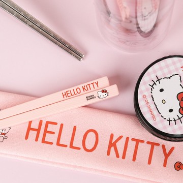 【粉】Hello Kitty 聯名限定 316不鏽鋼寶筷 環保餐具組 筷子
