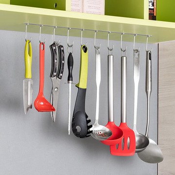 不銹鋼廚房置物架掛鉤櫥柜吊柜底下掛勾家用創意壁掛排鉤墻壁墻勾