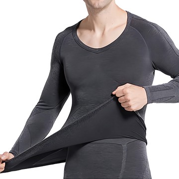 Charmen 日本東麗 男款HEATMAX保暖發熱挺背收腹長袖  XL  灰色