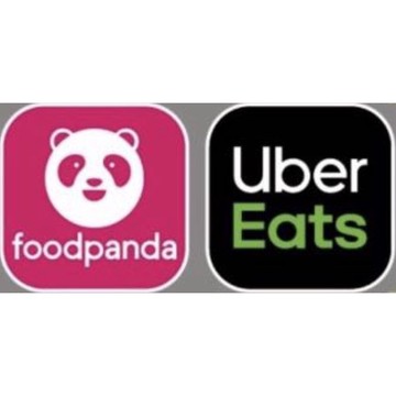 大小張貼紙外送品牌 foodpanda熊貓 UberEats3M貼紙 汽機車安全帽2