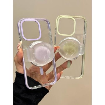 適用蘋果16ProMax手機殼透明新款iPhone16夾心鯛魚燒磁吸支架15promax立體13少女款12軟15pro小眾創意保護套