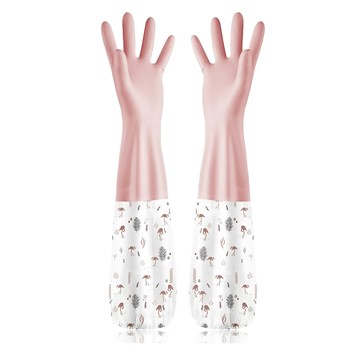 魔林嚴選 防水洗碗手套 加絨款 2雙  粉色  1組