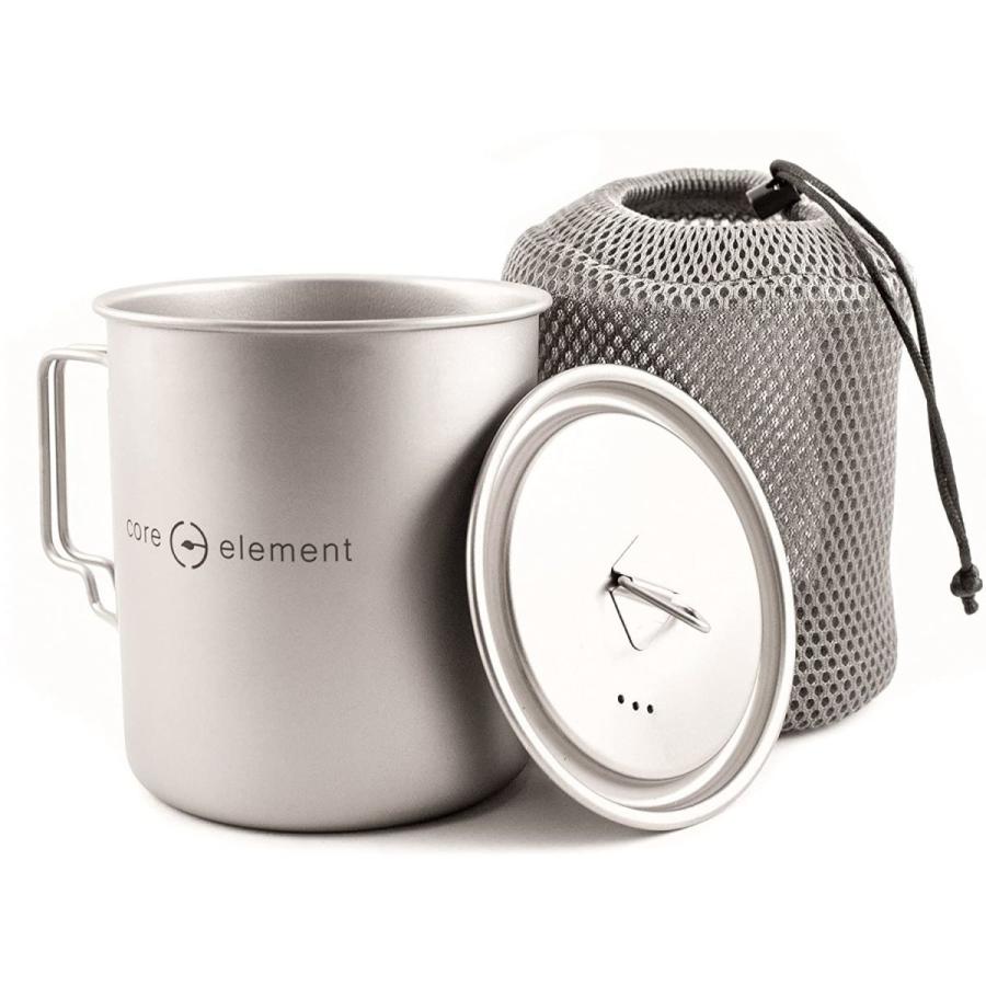 Core Element Dual Purpose Camping Mug or Pot with Lid 100% Titanium