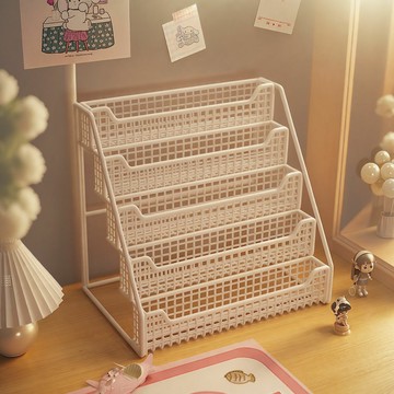 【台灣公司 可打統編】書架桌面兒童繪本架床頭柜飄窗置物架寶寶閱讀桌上一體書本收納盒 c7161