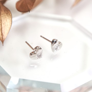 ART64 閃耀之心 純銀耳環 Taffy系列 925純銀 白K金色 美鑽款 女生耳環