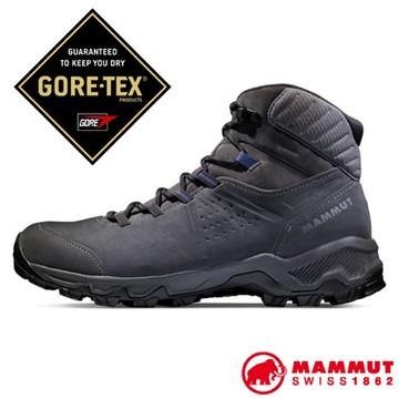 【MAMMUT 長毛象】男 Mercury IV Mid GORE-TEX 防水中筒登山皮靴.健行鞋.登山鞋_3030-04710-00293 鈦金灰/黑