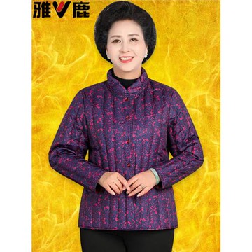 雅鹿老太太輕薄羽絨服70歲老年人奶奶羽絨內膽老人家花衣服小棉襖