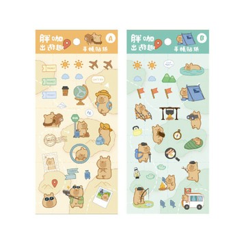 胖咖 手帳貼紙 出遊趣系列-出國/露營