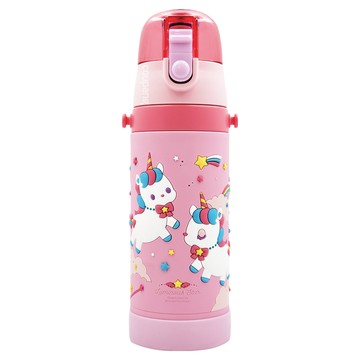 Skater 立體不鏽鋼保溫水壺  獨角獸 粉色  480ml  1個