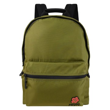 KENZO 5SA483 Crest Boke Flowe 海棠花標誌尼龍後背包.軍綠