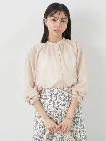 透明感素面長袖襯衫(1N32L0A0540) - earth music&ecology