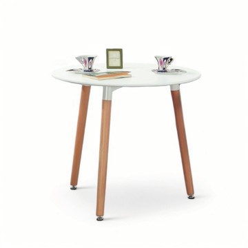 北歐風 莉莉安圓形 休閒桌 洽談桌 80圓桌 木頭與白色鐵腳混搭 TBB016