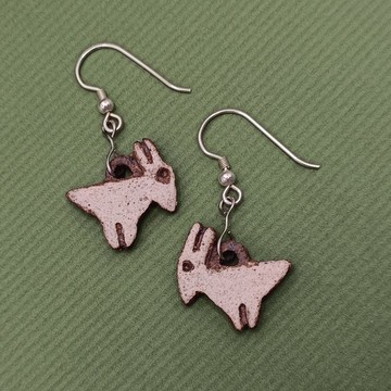 羚羊耳環/陶飾品/原創