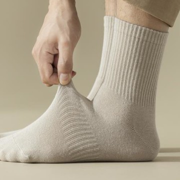 無印2024年新款中筒襪男100秋冬季襪子%透氣防臭吸汗棉襪