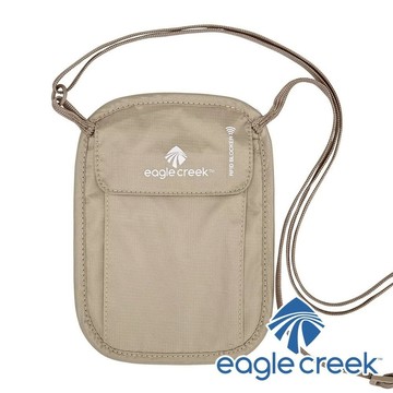 【EAGLE CREEK 】RFID BLOCKER 掛頸證件包『TAN黃褐』EC41177戶外.露營.登山.護照包.休閒.旅行