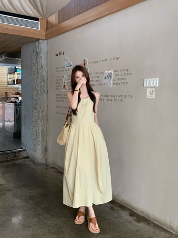 【missy shop】花漾初晴無袖氣球洋裝-86427