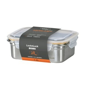 樂扣樂扣可微波極簡304不鏽鋼保鮮盒1200ML