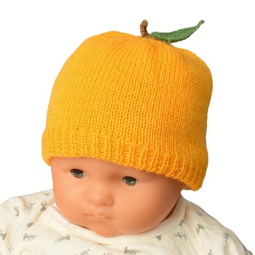 akachan honpo - 柔軟針織帽-水果-黃色 (36～40cm)-日本製