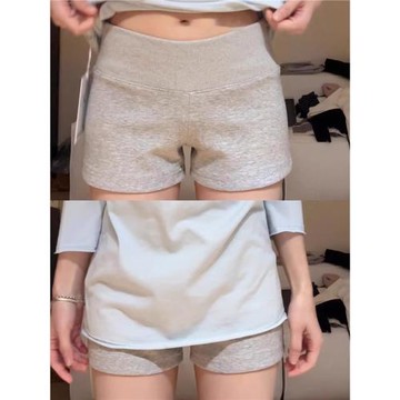 韓系灰色高腰休閑運動褲子女夏季2026新款小個子修身辣妹直筒短褲