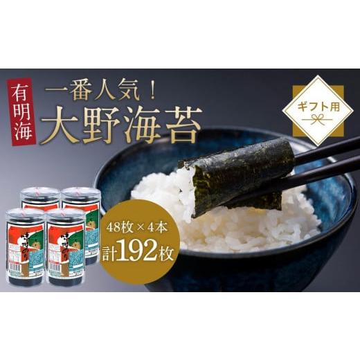 ふるさと納税 徳島県 徳島市 一番人気！徳島のソウルフード「大野海苔192枚(48枚×4本)」ギフト箱入り【のり 食品 加工食品 人気 おすすめ 送料無料 有明海 味…