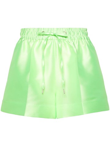 SANDRO - drawstring-waist crepe mini shorts - women - Polyester/Silk - 36 - Green