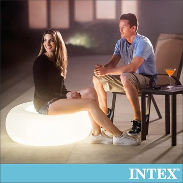 【INTEX】氛圍燈座/充氣腳墊(86x33cm)-室內戶外二用15160050(68697) 沙發/露營沙發
