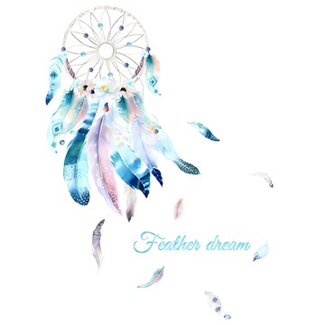 WA WALL ART 無痕設計壁貼 防水PVC 捕夢網/夢幻/羽毛 FX64130  60 x 40cm  混和顏色