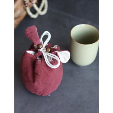 抽繩束口布袋主人杯袋便攜旅行功夫茶具收納袋子棉麻小號茶葉罐包