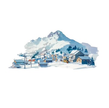 雪擁街燈 PET 紙膠帶