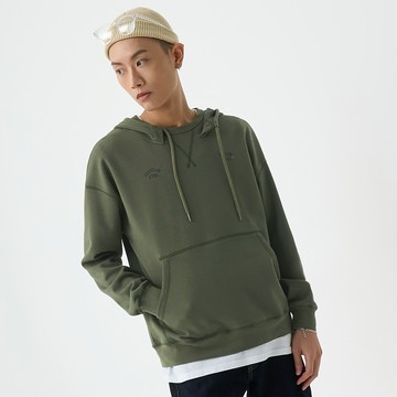 潮流休閒雙層設計帽T(橄欖綠)-男