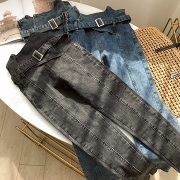 牛仔褲女高腰修身顯瘦九分褲鉛筆褲子 PPP1入